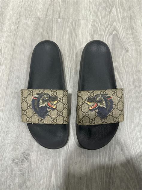 gucci wolf slides replica|gucci look alike slides.